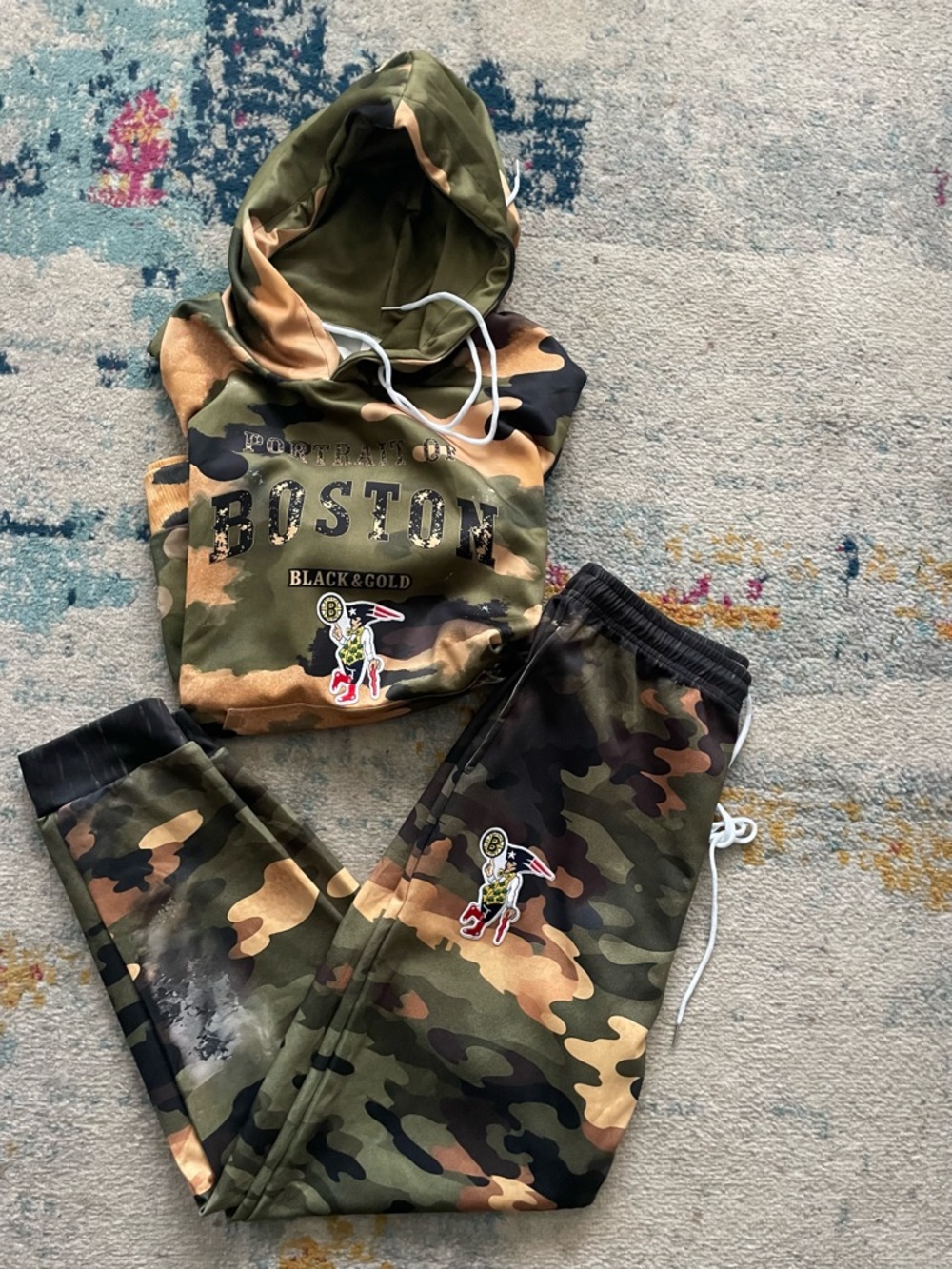 The Boston way all teams in 1 logo Camo Hoodie & Jogger Set - Green Camo